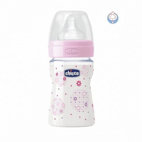 Chicco-Silicone-Well-Being-Bottle-150ml-0m-Pink.jpg رضاعة الاطفال Chicco Silicone Well Being Bottle 150ml 0m+ Pink - الصورة 1