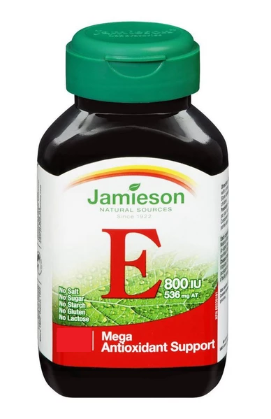 Jamieson-Vit-E-800-IU-65-Cap.png فيتامين هـ Jamieson Vitamin E 800 IU 65 Capsule - الصورة 1