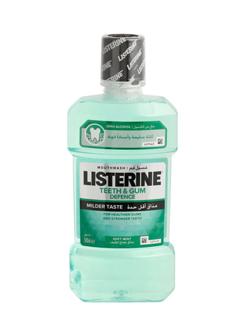 Listerine-Teeth-Gum-Defence-Soft-Mint-Mouthwash-500ml.jpg غسول الفم والأسنان Listerine Teeth & Gum Defence Soft Mint Mouthwash 500ml - الصورة 1