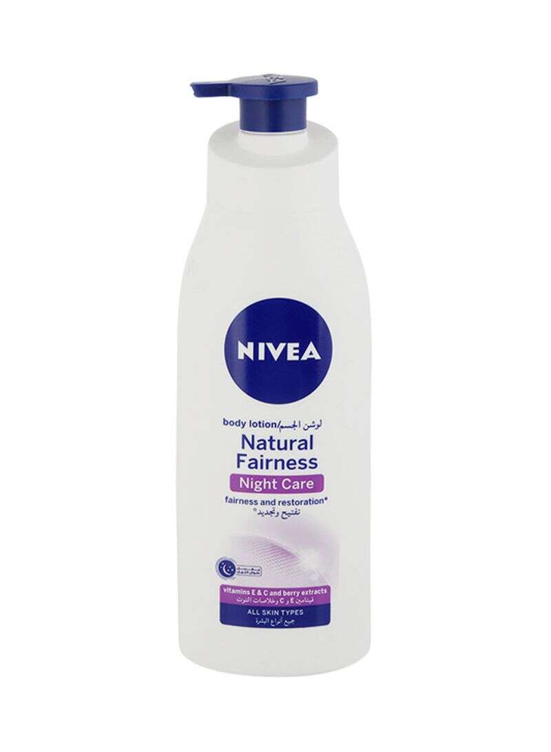 Nivea-Natural-Fairness-Night-Body-Milk-All-Skin-400ml.jpg مرطب الجسم Nivea Natural Fairness Night Body Lotion 400ml - الصورة 1