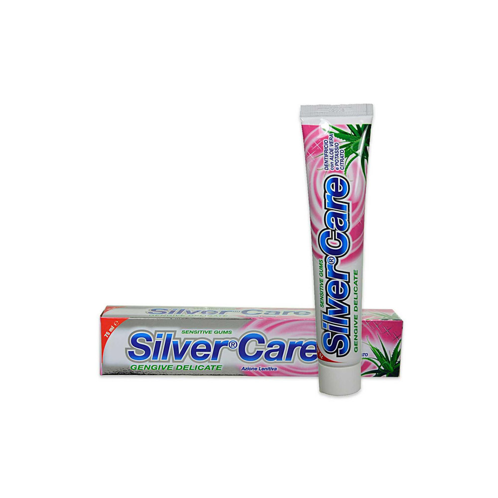 Silver-Care-Sensitive-Gums-Toothpaste-100ml.jpg معجون الأسنان Silver Care Sensitive Gums Toothpaste 75ml - الصورة 1