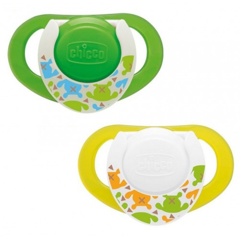 chico-compact-6-12-colored.jpg لهاية الاطفال Chicco Physio Compact Pacifier 6-12 month Colored 2 Pcs - الصورة 1