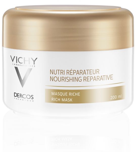 vichy-mask.jpg ماسك الشعر Vichy Dercos Nourishing Reparative Rich Hair Mask 200ml - الصورة 1
