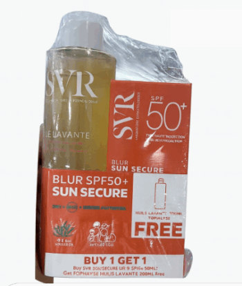 Offer SVR Sun Secure Blur Sunblock Spf 50 Cream 50ml+ SVR Topialyse Cleansing Gel 200ml Free