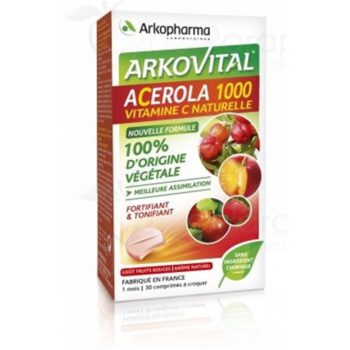 Arkopharma Arkovital Acerola Vitamin C 1000mg 30 Chewable Tablets