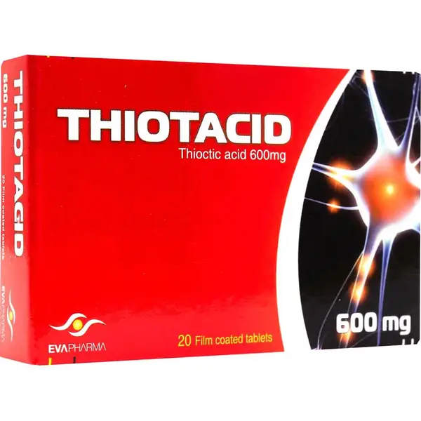 Eva Pharma Thiotacid 600 mg 20 Tablets Eva Pharma Thiotacid 600 mg 20 Tablets