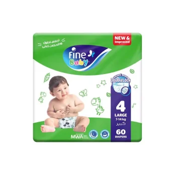 Fine Baby Mega Super Novo (4) Large 60 Baby Diapers