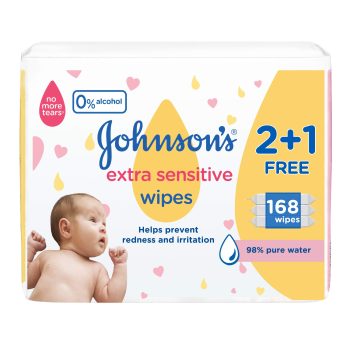 Johnsons Extra Sensitive Baby Wipes 56 Pcs-Yellow