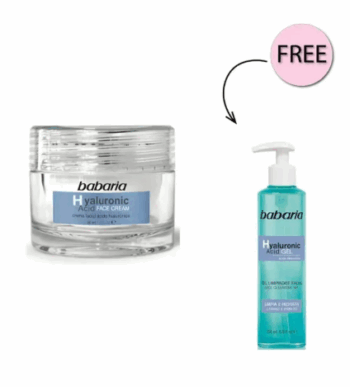 Offer Babaria Hyaluronic Acid Face Cream 50ml + Babaria Hyaluronic Acid Cleansing Gel-Special Price